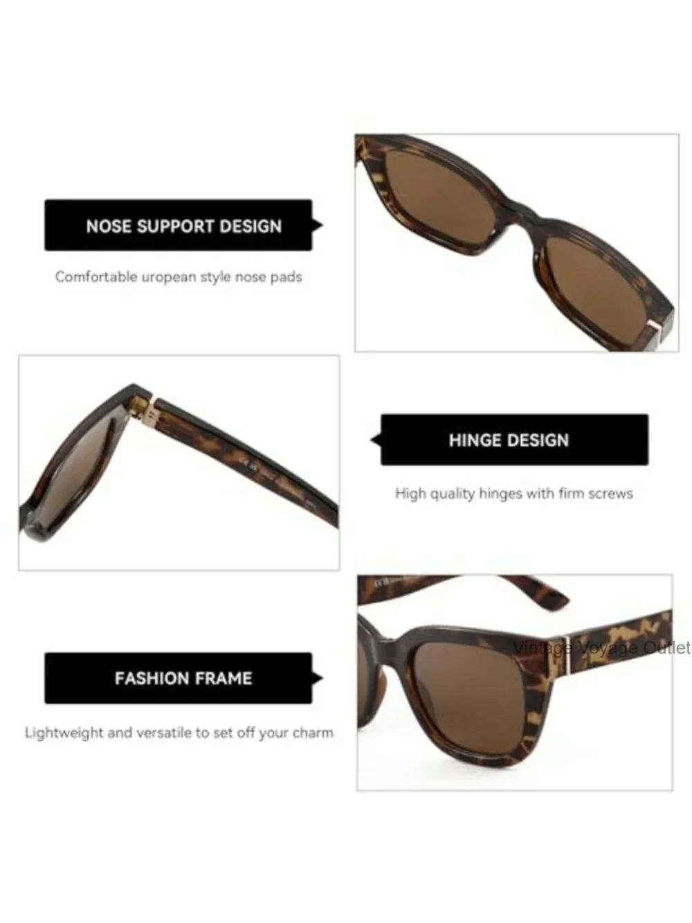 Square Polarized Sunglasses UV400 Retro Vintage Shades TAC Lens Lightweight